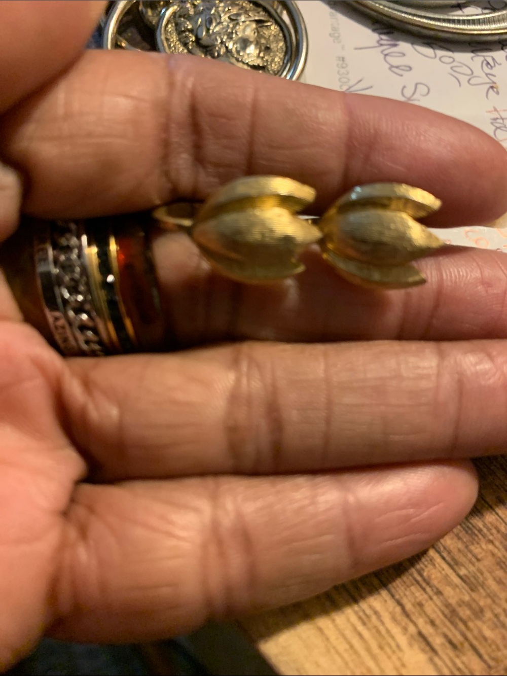 Vintage Trifari Gold-Tone Tulip Clip-On Earrings